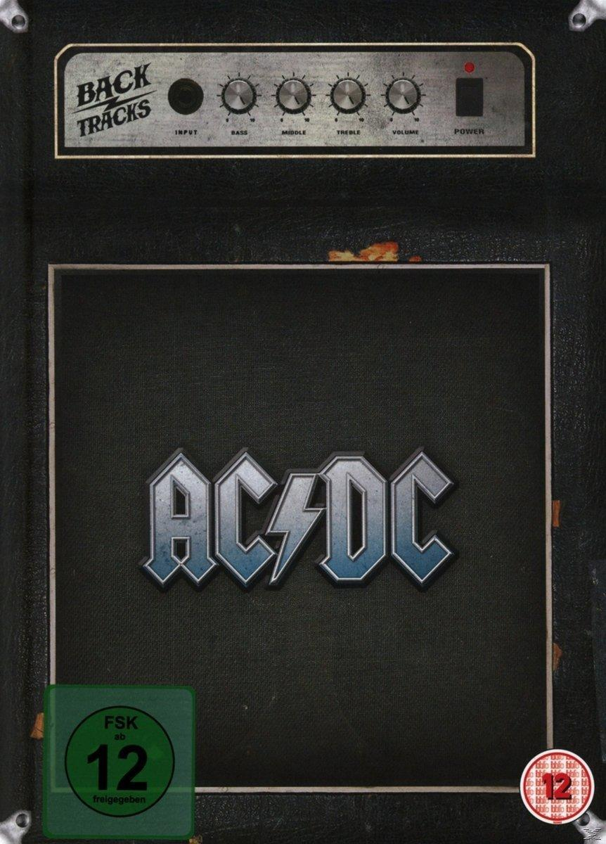 Album borító. Fekete erősítő AC/DC logóval. Szöveg: Back Tracks és vezérlők.