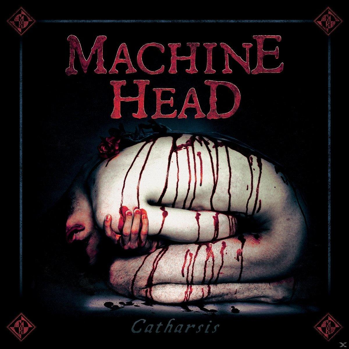 Album borító. Egy személy, akinek a testére vér csepeg. A szöveg Machine Head és Catharsis.