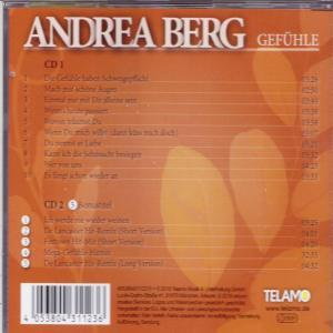 CD-Cover mit Tracklist. Enthält den Namen der Künstlerin 'Andrea Berg' und ein Blumendesign.