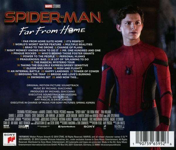 Tom Holland Pókemberként, a "Pókember: Idegenben" film zenelistájával.