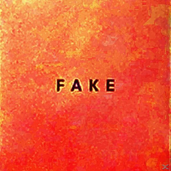 Roter Hintergrund mit dem Wort FAKE in Schwarz, zentriert. Die Textur wirkt körnig.
