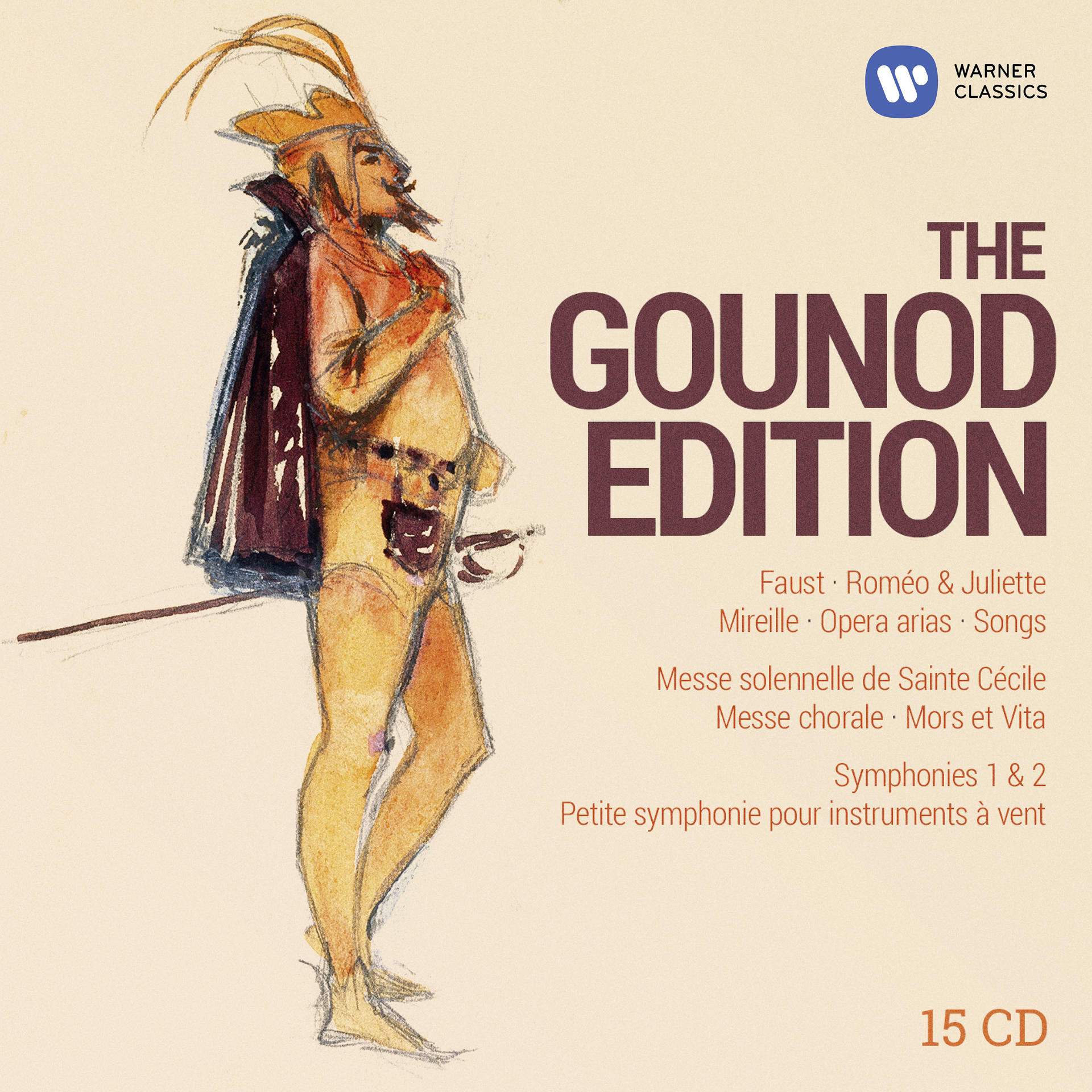 Albumcover: 'The Gounod Edition' mit Text und einer Abbildung eines Mannes. '15 CD' Label.