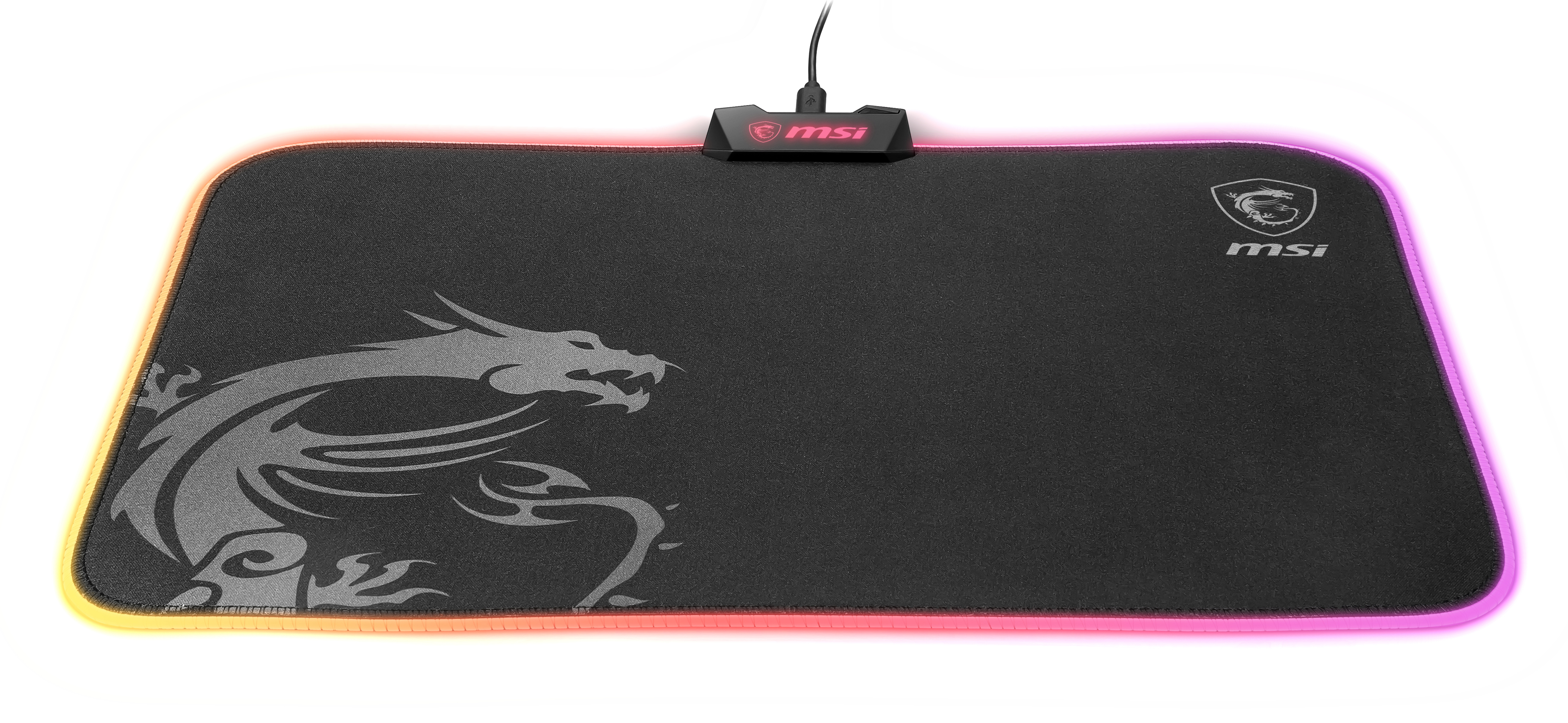MSI Agility GD60 RGB Gaming Mauspad (flexibel, 386 x 276 x 4 mm, Drachen Logo, schwarz, 229 Gramm, RGB)