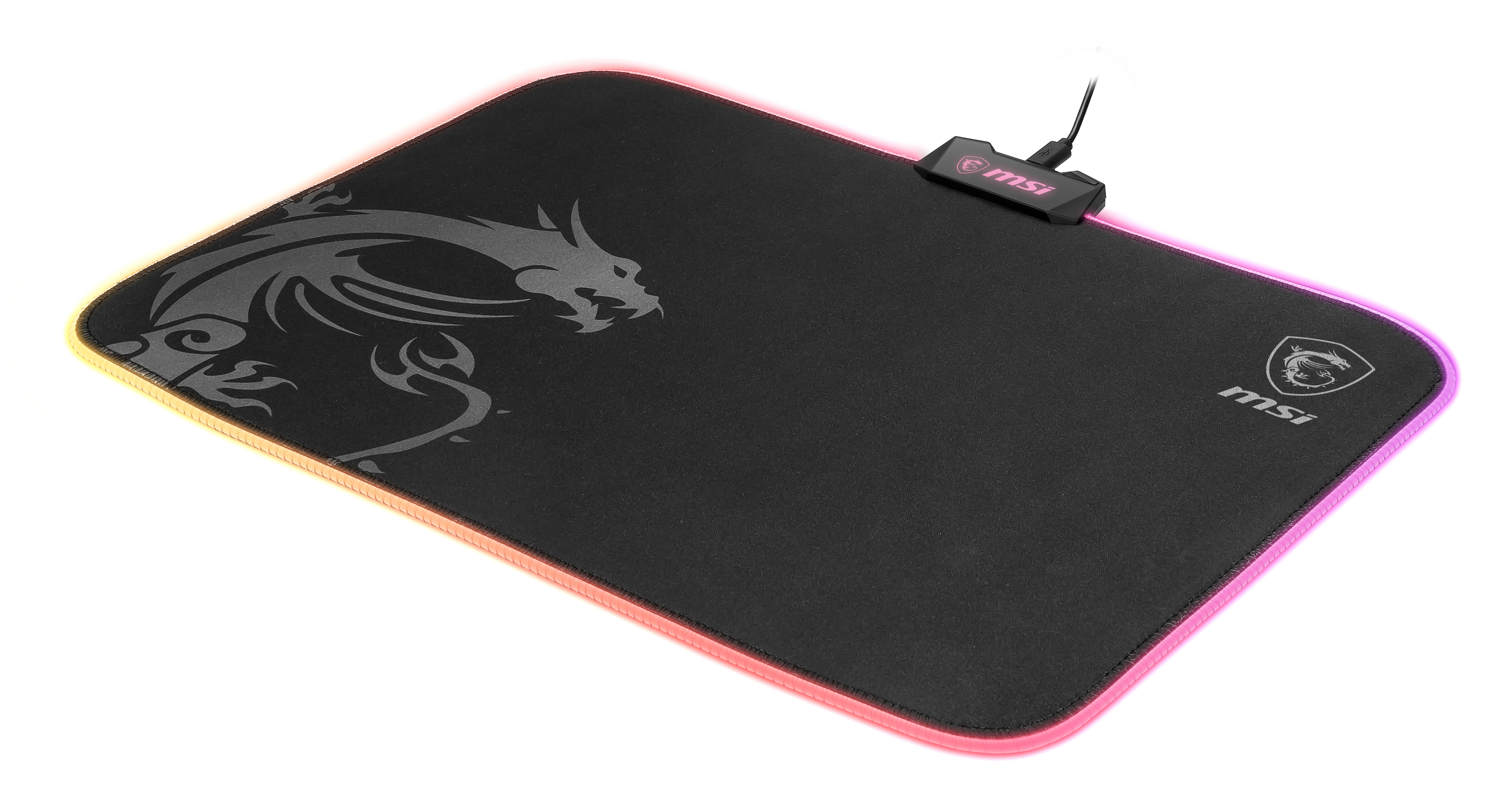 MSI Agility GD60 RGB Gaming Mauspad (flexibel, 386 x 276 x 4 mm, Drachen Logo, schwarz, 229 Gramm, RGB)