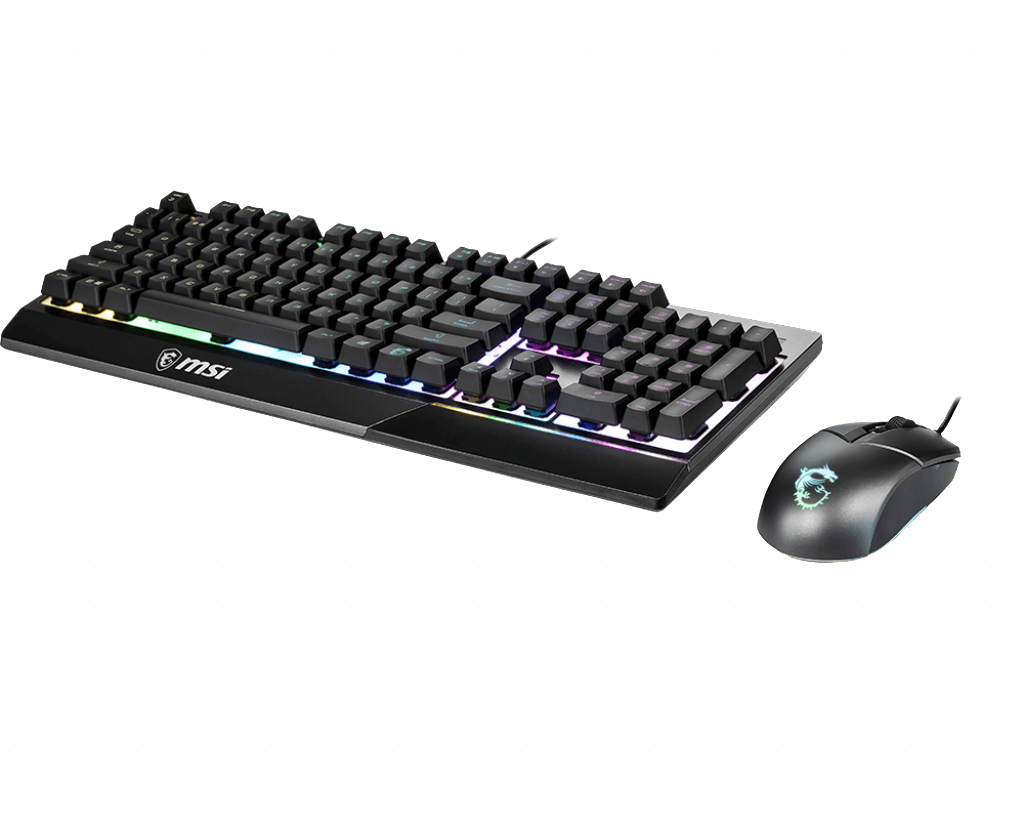MSI Vigor GK30 Combo DE schwarz, Layout, GM11 Tastatur und Maus Gaming (kabelgebunden, GK30 QWERTZ Gaming Plunger RGB) Switch