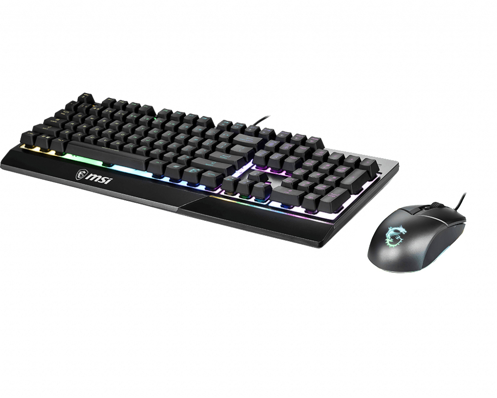 MSI Vigor GK30 Combo DE GK30 Gaming Tastatur und GM11 Gaming Maus (kabelgebunden, Plunger Switch, QWERTZ Layout, schwarz, RGB)
