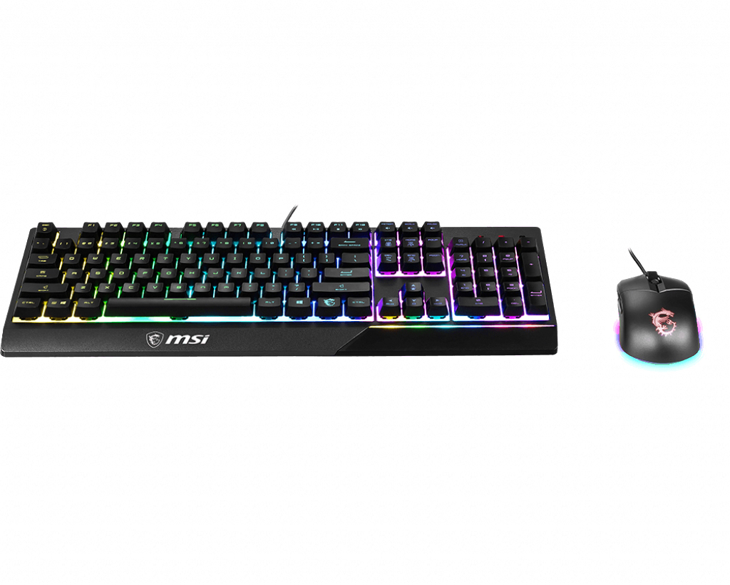 MSI Vigor GK30 Combo DE GK30 Gaming Tastatur und GM11 Gaming Maus (kabelgebunden, Plunger Switch, QWERTZ Layout, schwarz, RGB)