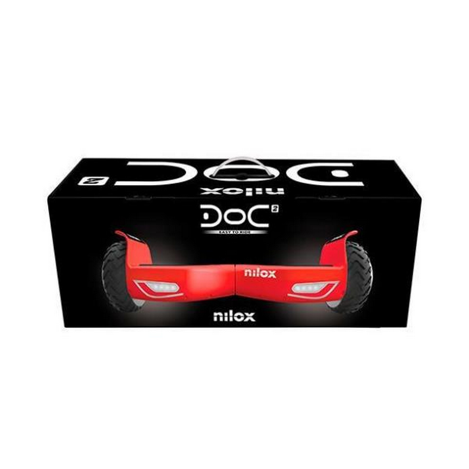 Hoverboard - Nilox 2.0, 6.5", 10 km/h, 360 W, Autonomía 12 Km, Hasta 100 Kg, Rojo