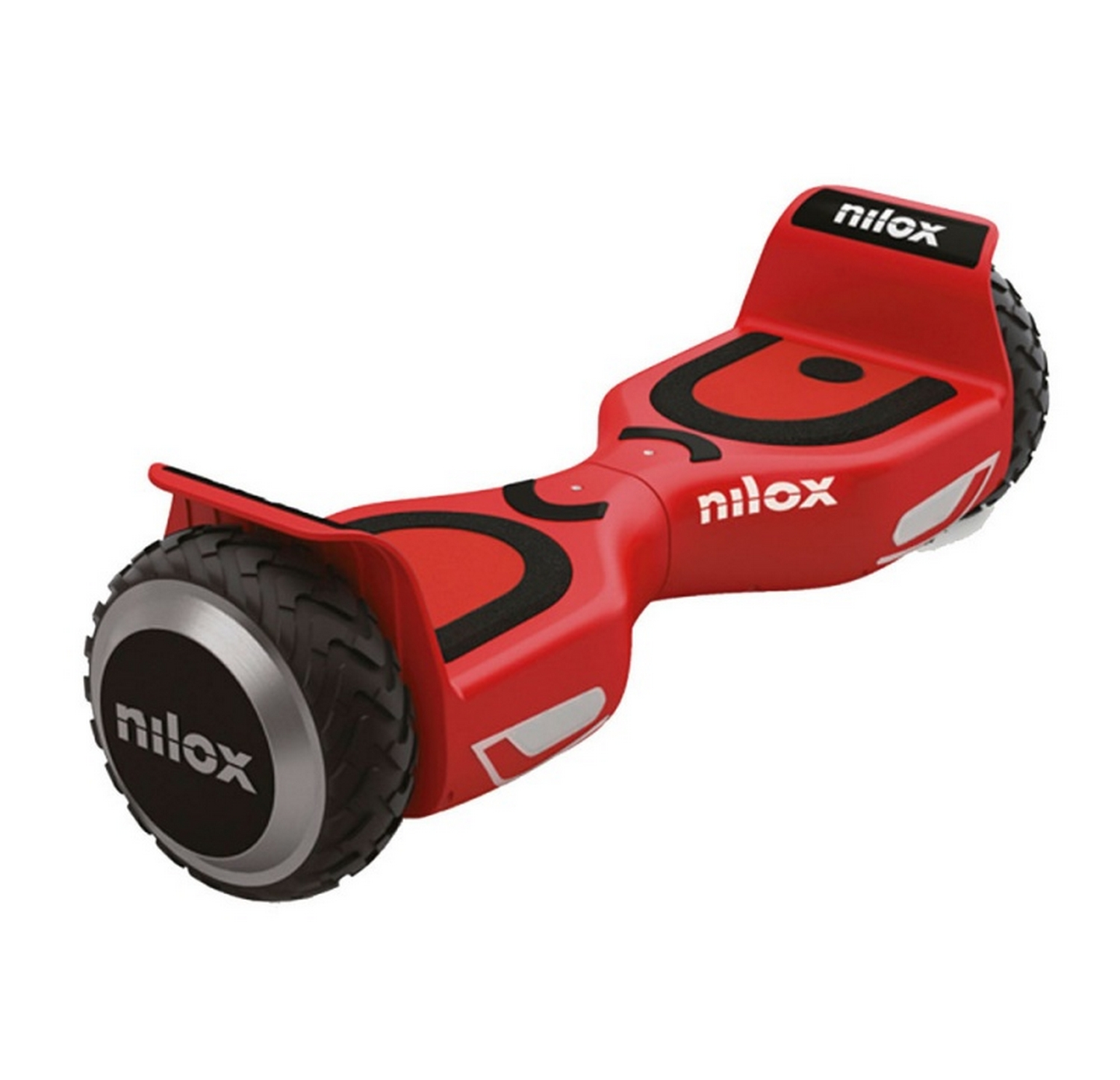 Hoverboard - Nilox 2.0, 6.5", 10 km/h, 360 W, Autonomía 12 Km, Hasta 100 Kg, Rojo