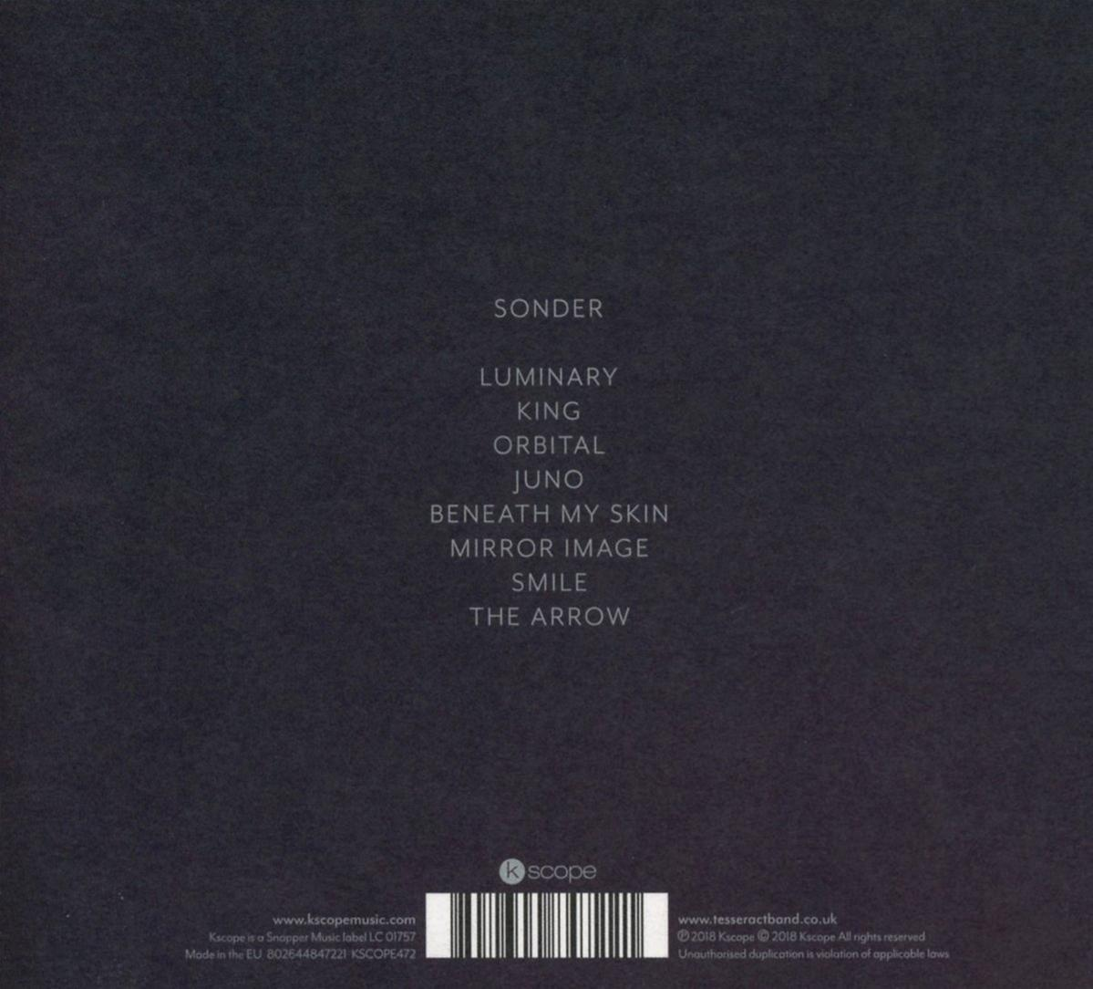 Album-Rückseite mit Titelliste und Text.