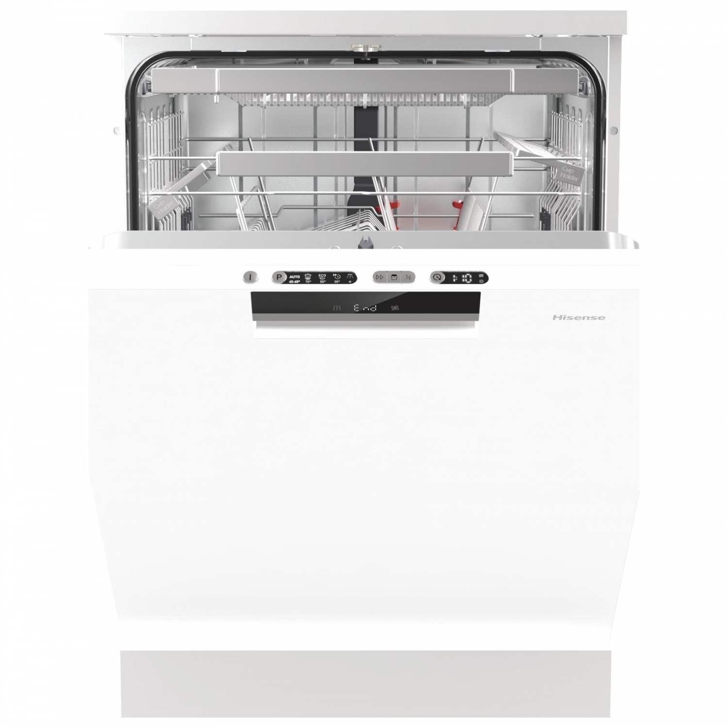 Lavavajillas - Hisense HS-6130W, 16 Servicios, 5 Programas, 2660L, 45 dB, Clase A+++, Blanco