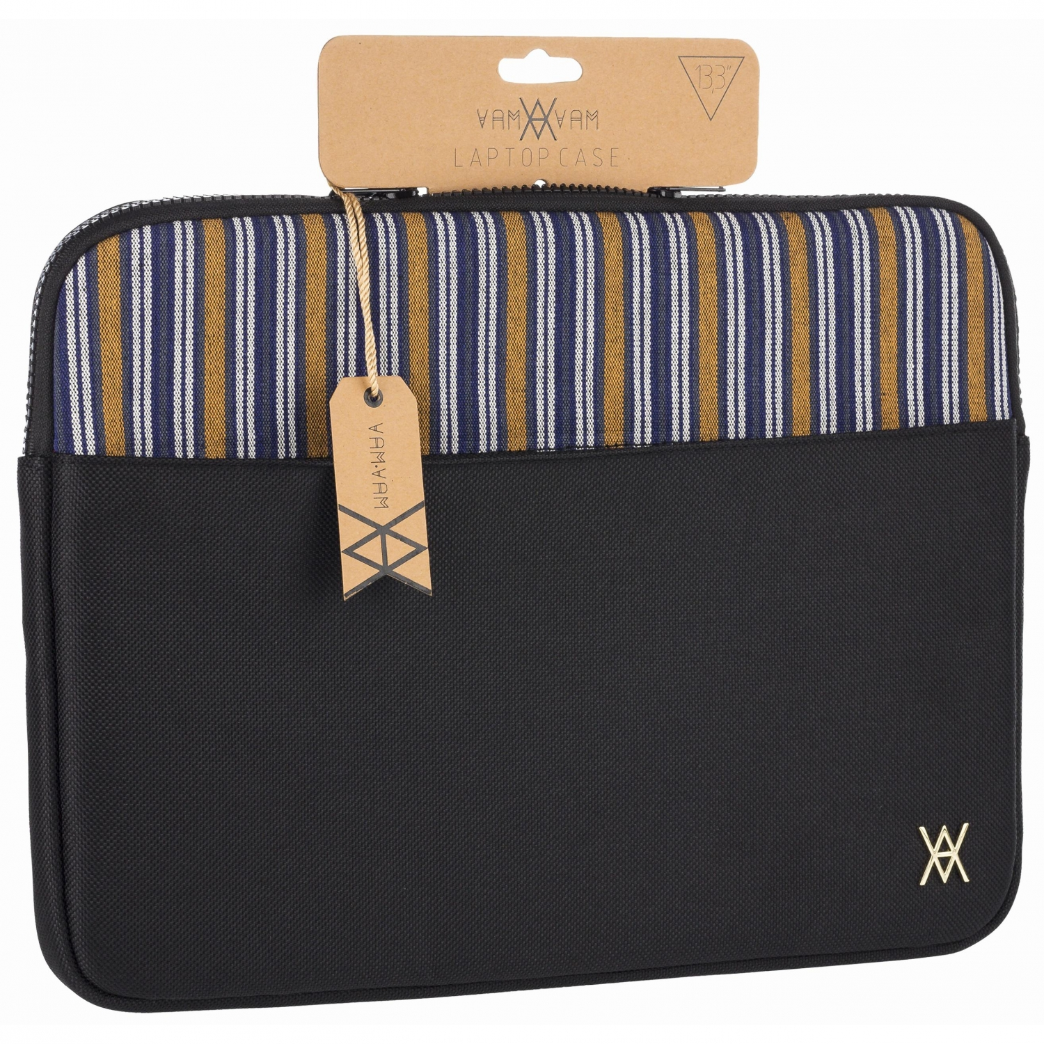 Funda - Laptop Vam Vam, Para portátiles de 15", Negro y mostaza
