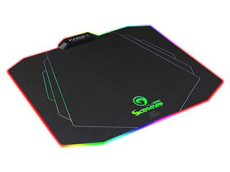Alfombrilla gaming - Scorpion Mousepad MG02, Retroiluminada, Rígida, Negro