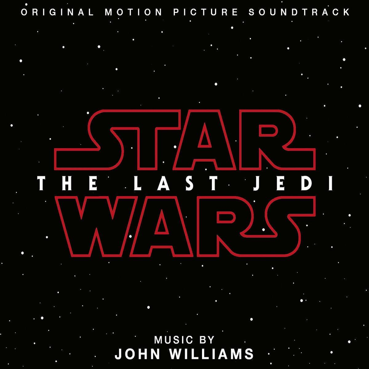 Star Wars filmzene borítója. Vastag piros 'STAR WARS' cím fekete háttéren csillagokkal. Zene: John Williams.