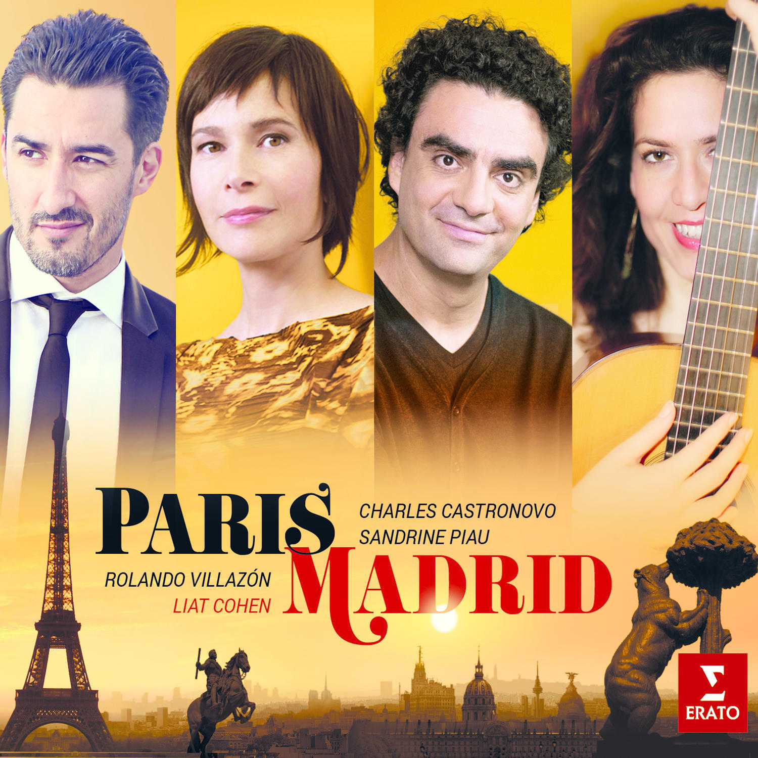 Vier Personen sind auf dem Cover eines Albums. Die Worte 'Paris Madrid' stehen in der Mitte.
