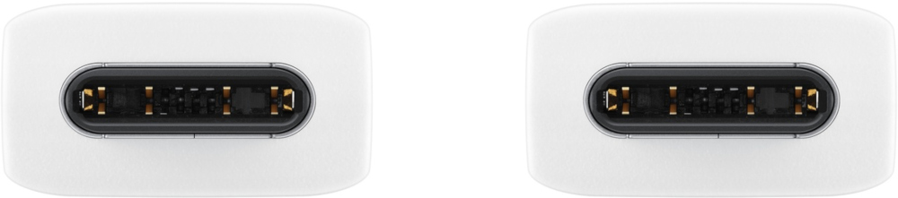 Deux connecteurs USB-C blancs. Ils ont des intérieurs noirs et sont sur fond blanc.
