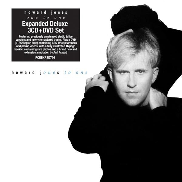 Albumcover mit einem Mann, Text 'Howard Jones' und Produktdetails auf weißem Hintergrund.