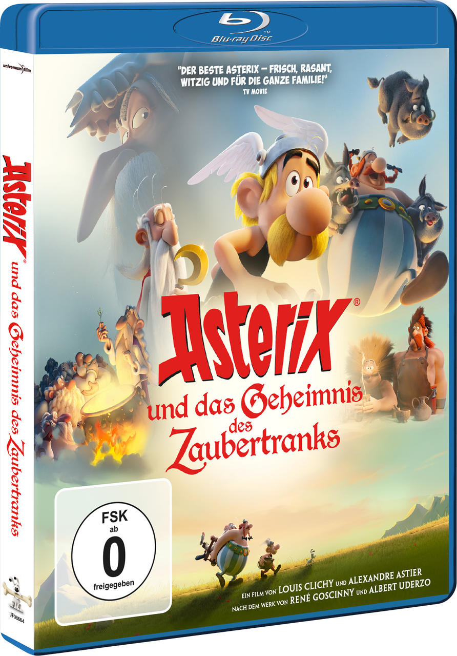 Blu-ray-Disc-Cover für den Animationsfilm Asterix und das Geheimnis des Zaubertranks.