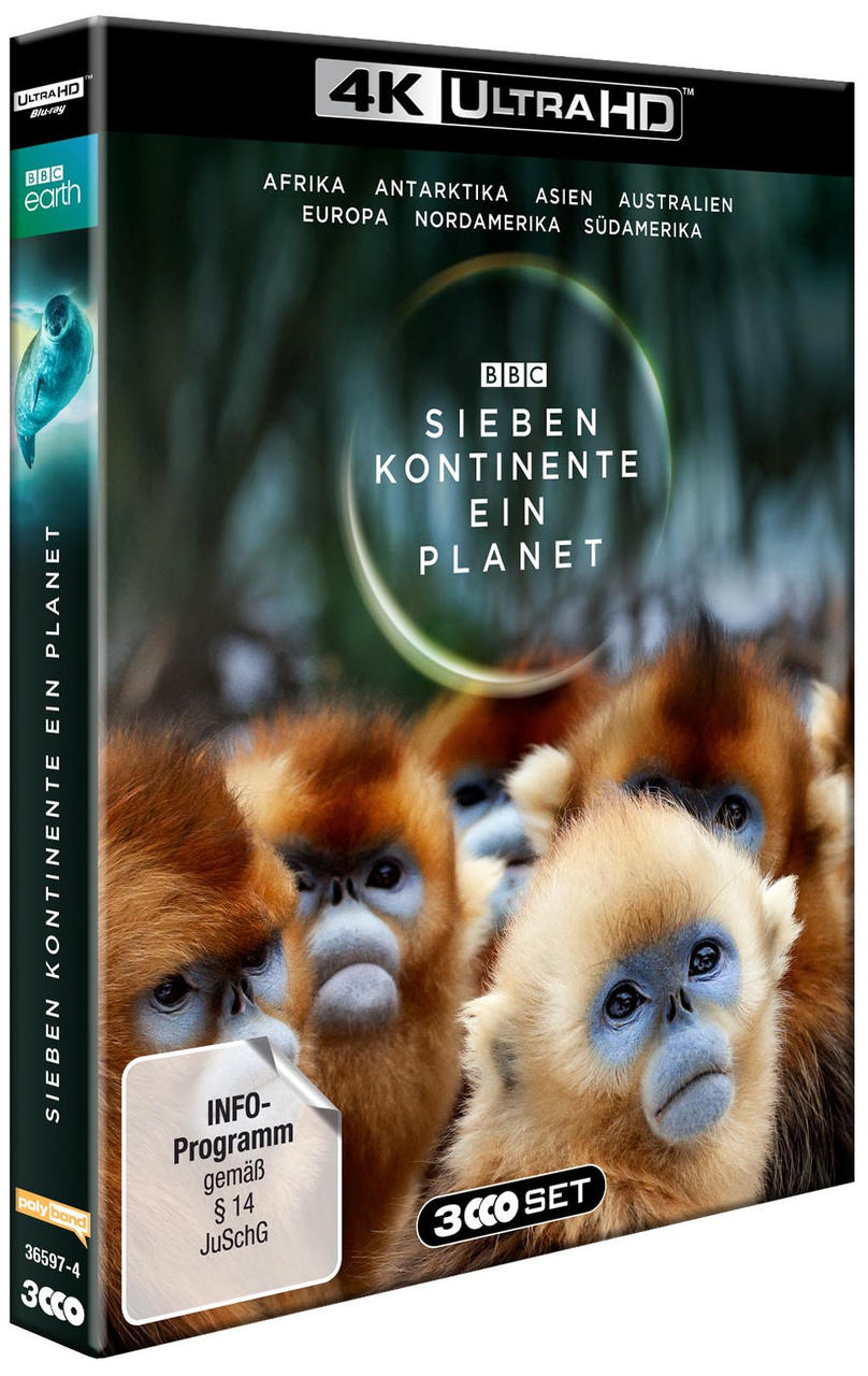 Ein 4K Ultra HD Blu-ray Box-Set. Das Cover zeigt ein Bild von Goldaffen.