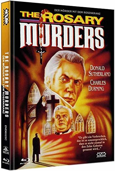 DVD-Cover für 'The Rosary Murders' mit Donald Sutherland und Charles Durning.