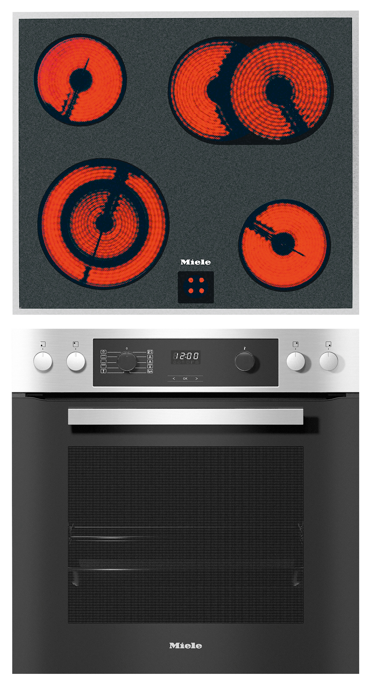 MIELE H 2265-1E + KM 6003 LPT E ACTIVE, Einbauherdset (Elektrokochfeld, A+, 76 l)