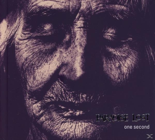 Albumcover: Nahaufnahme eines alten Gesichts mit Falten, Text 'Paradise Lost' und 'one second'.