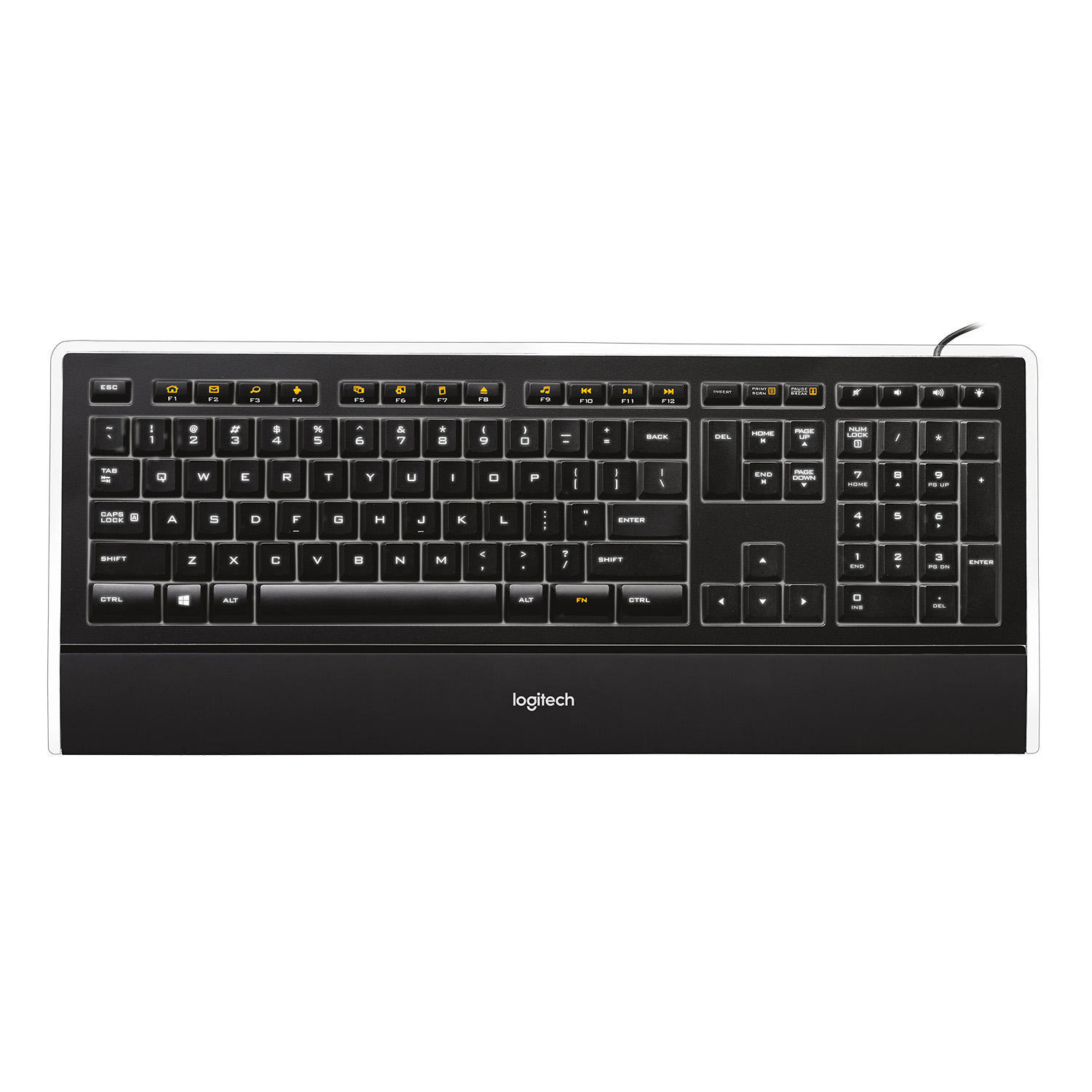 LOGITECH K740, Tastatur, kabelgebunden, Schwarz