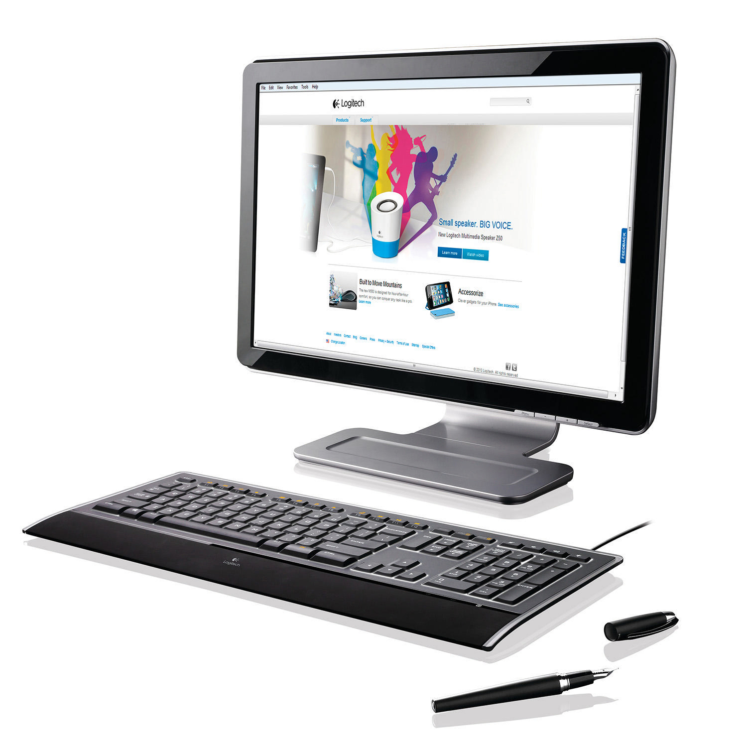 LOGITECH K740, Tastatur, kabelgebunden, Schwarz