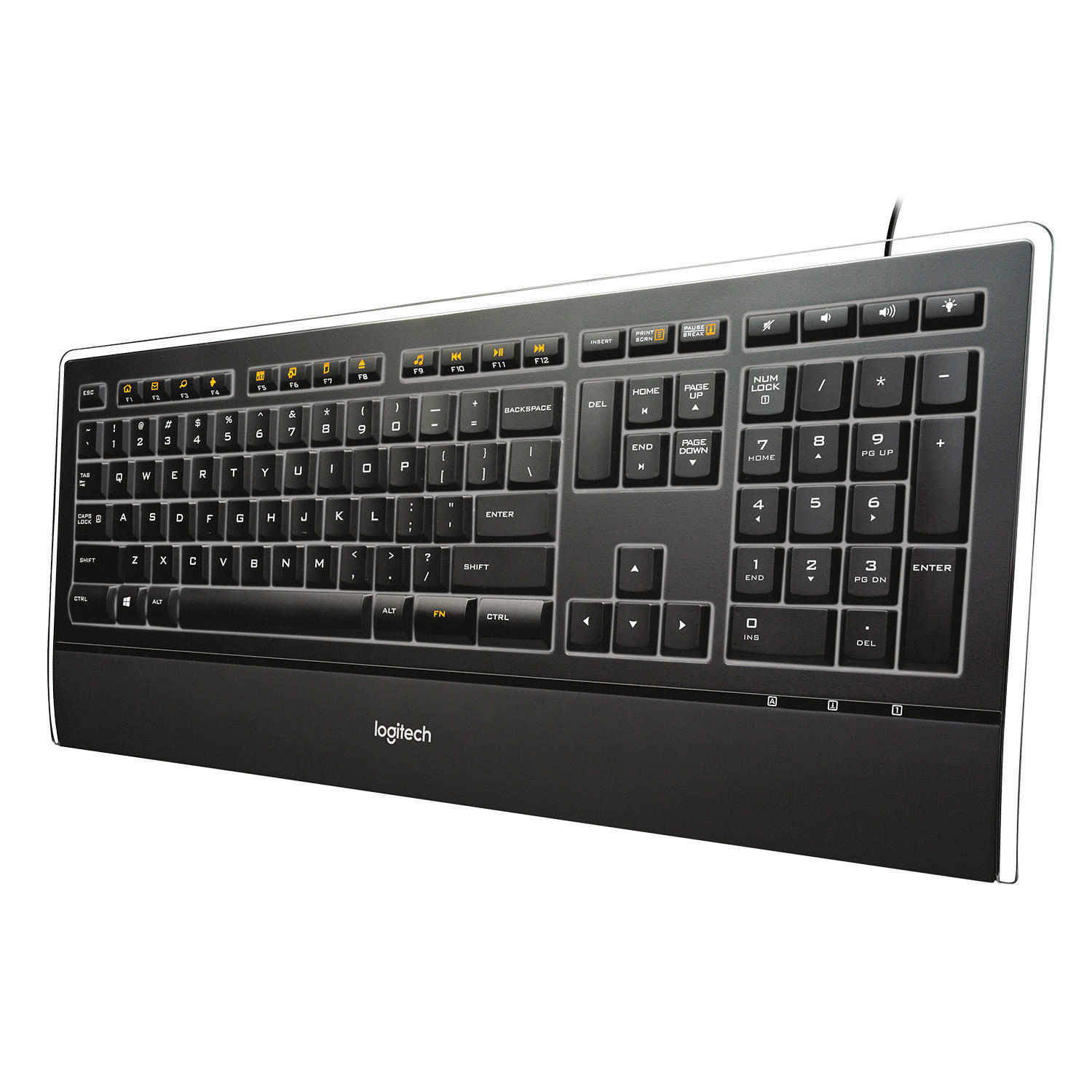LOGITECH K740, Tastatur, kabelgebunden, Schwarz