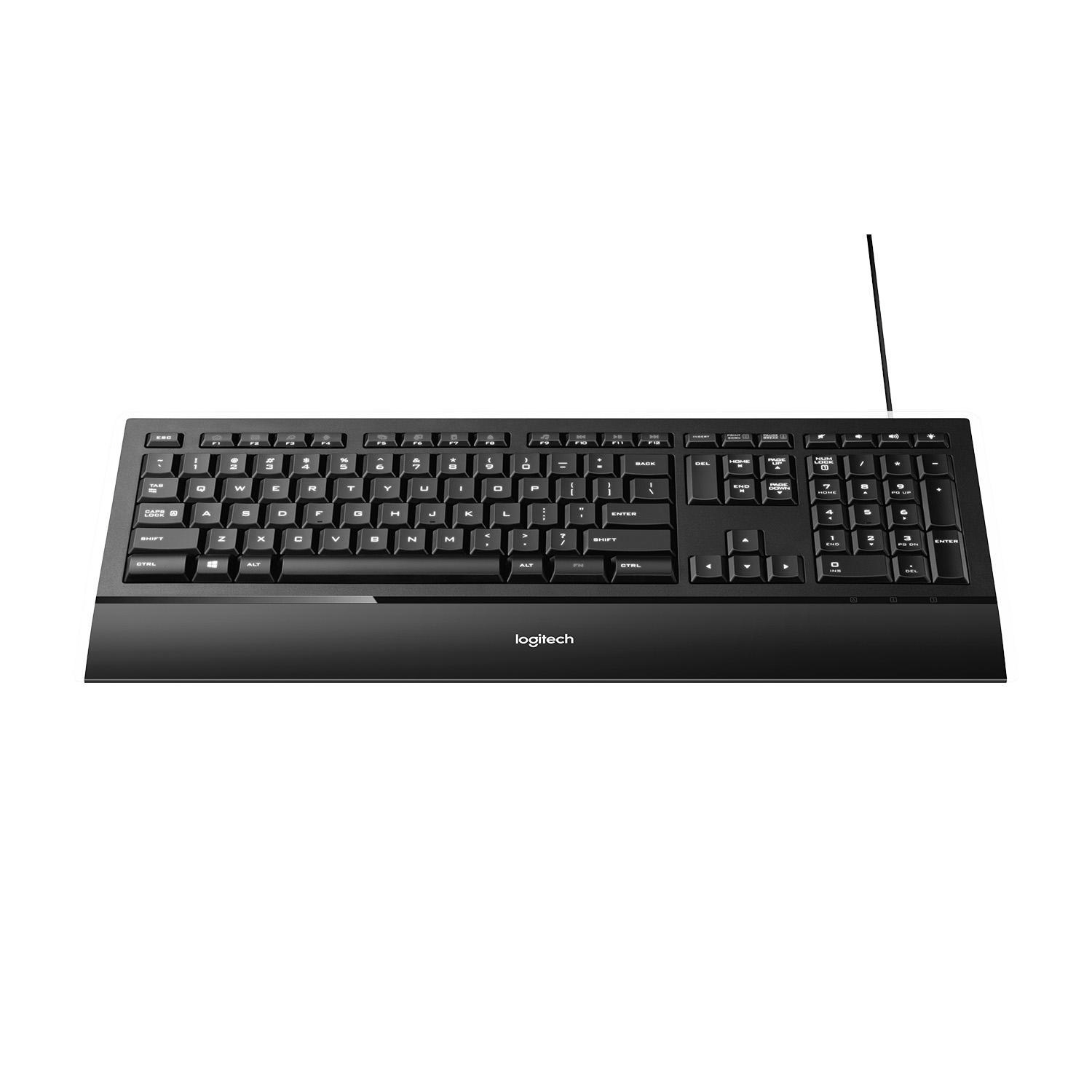 LOGITECH K740, Tastatur, kabelgebunden, Schwarz