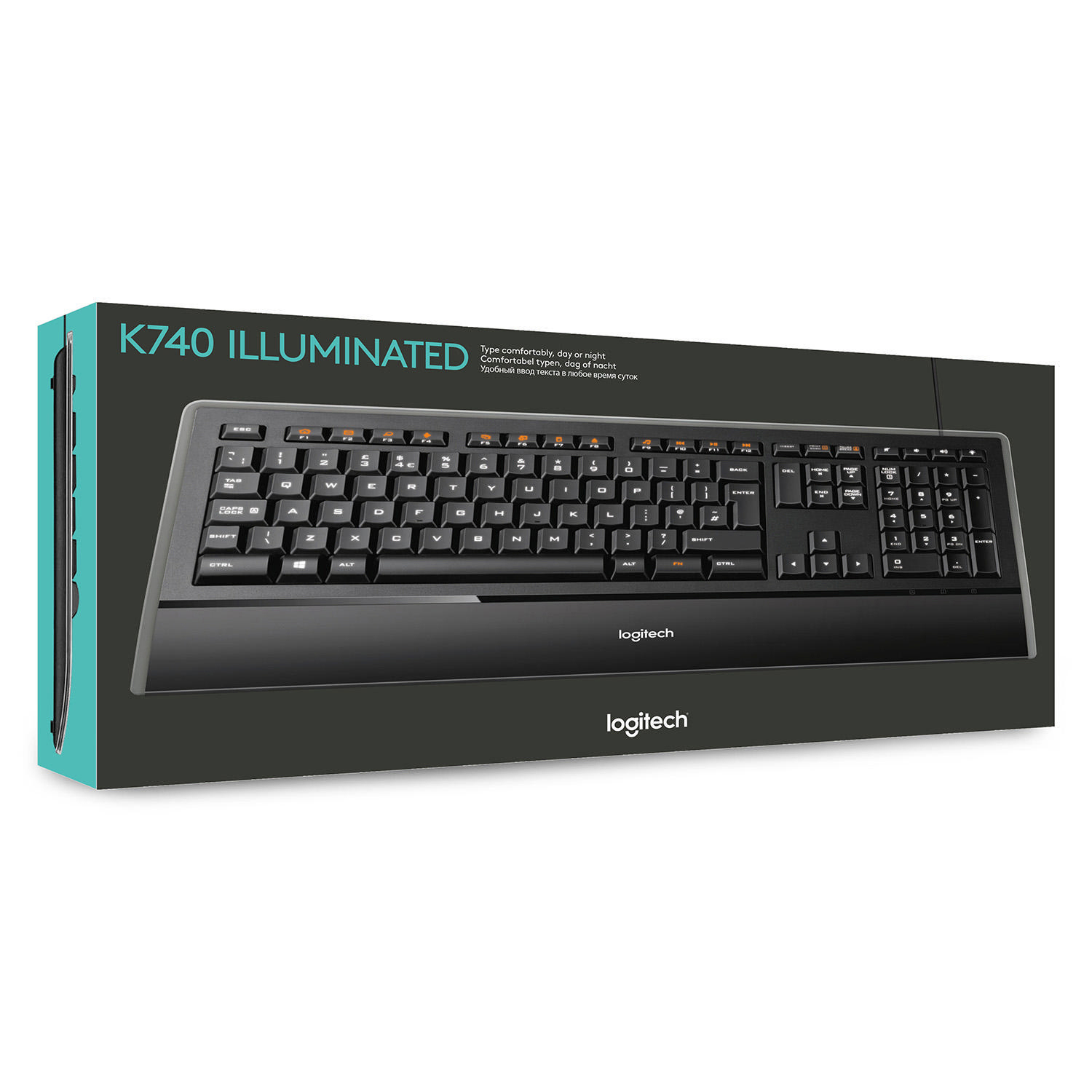 LOGITECH K740, Tastatur, kabelgebunden, Schwarz