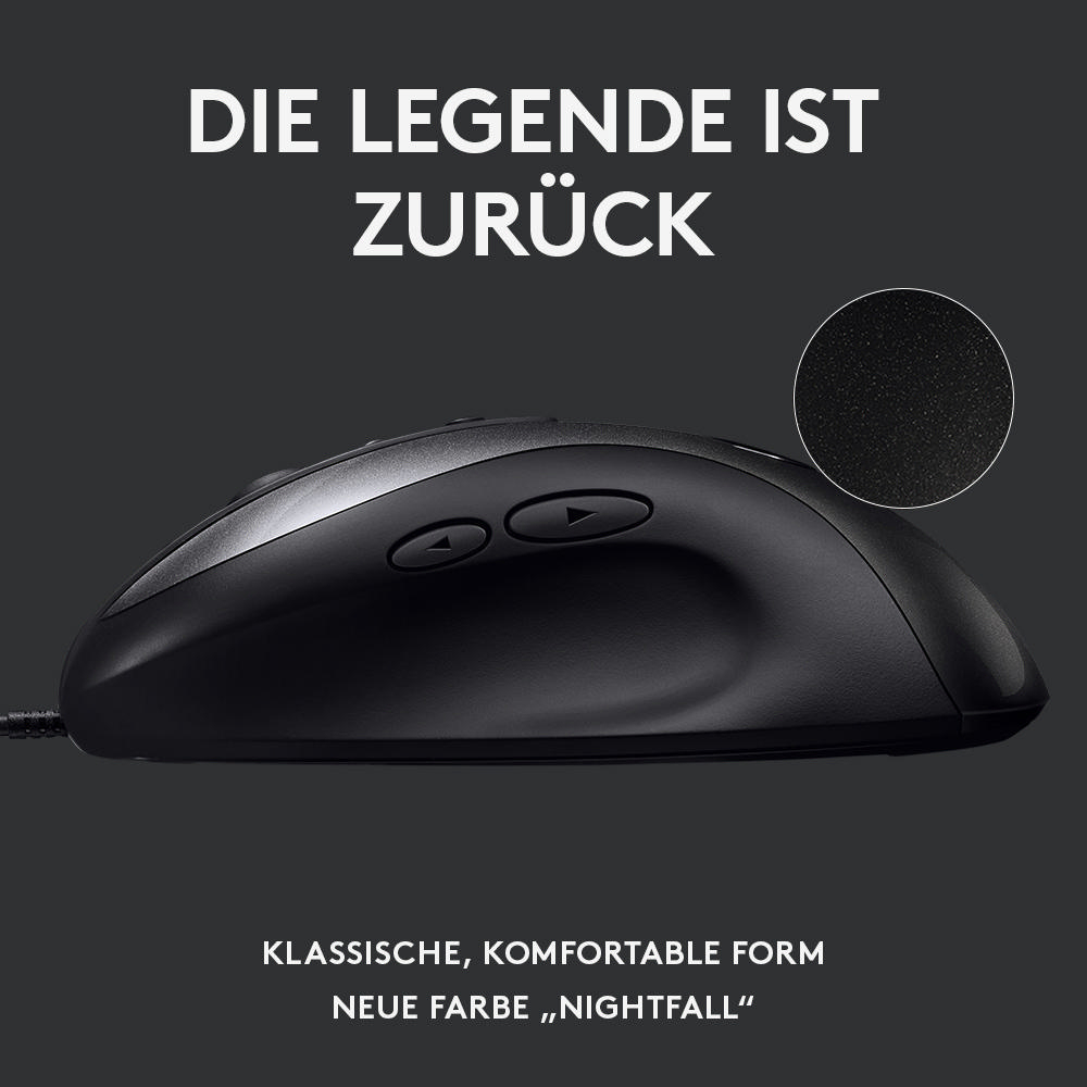 LOGITECH MX 518 Gaming Maus, Grau/Schwarz