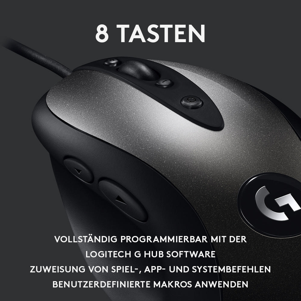 LOGITECH MX 518 Gaming Maus, Grau/Schwarz