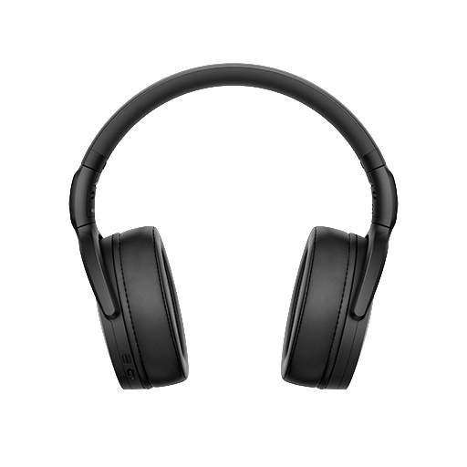 Schwarze Over-Ear-Kopfhörer auf weißem Hintergrund.