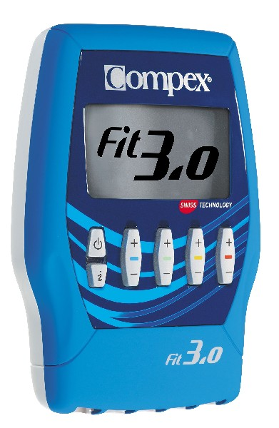 Electroestimulador - Compex Fit 3.0, 4 Canales, Escanea el músculo, Azul