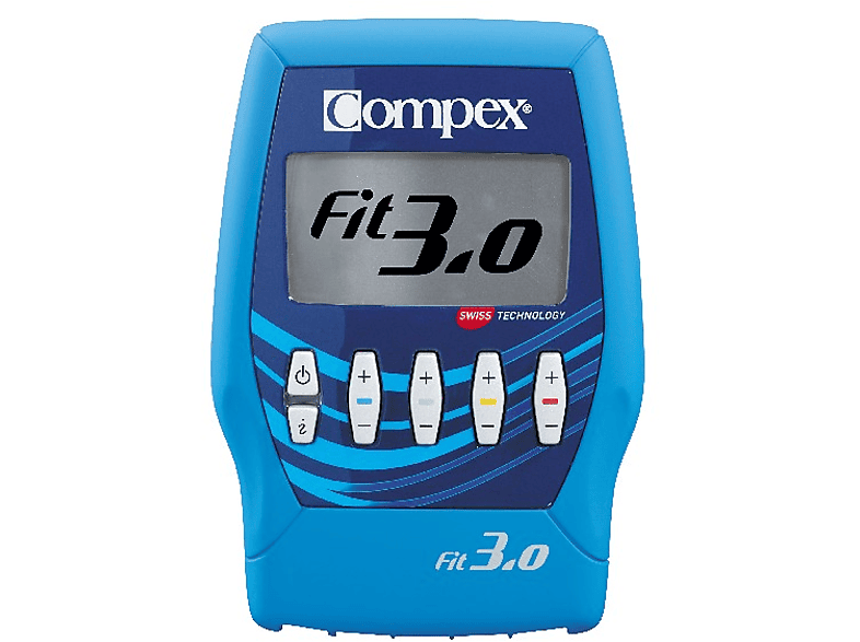 Electroestimulador - Compex Fit 3.0, 4 Canales, Escanea el músculo, Azul
