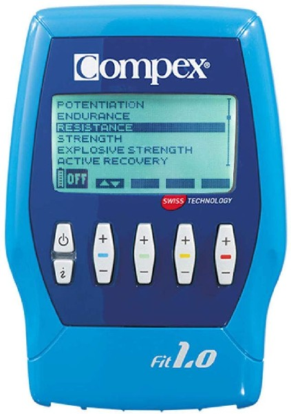 Electroestimulador - Compex fit 1.0, Electrónico, 4 canales, Azul