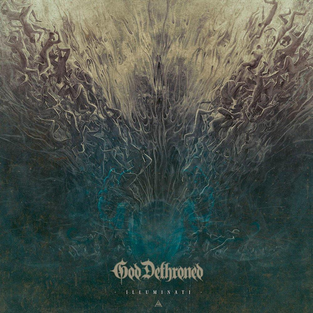 Pochette d'album avec une image sombre abstraite et le texte "God Dethroned" et "Illuminati".