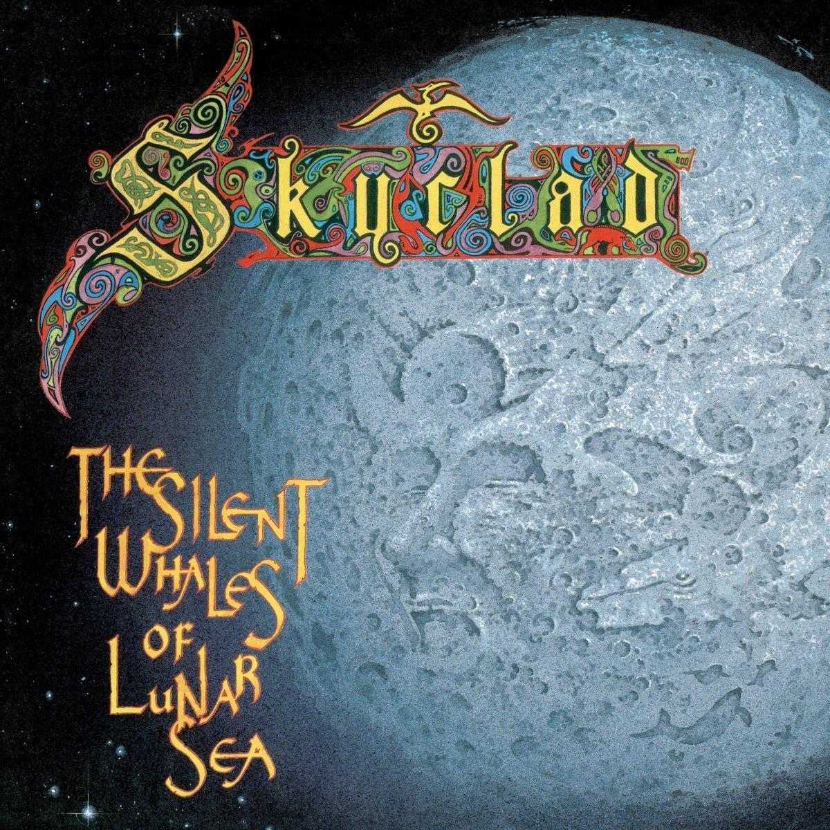 Albumcover: Skyclad, The Silent Whales of Lunar Sea, mit Mond und Text.