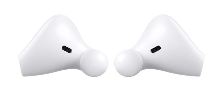 Dos auriculares blancos y modernos.