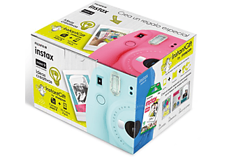 Pack Cámara instantánea - Fujifilm Instax Mini 9 Gift Box, Fotografías de 62×46 mm, Ice Blue