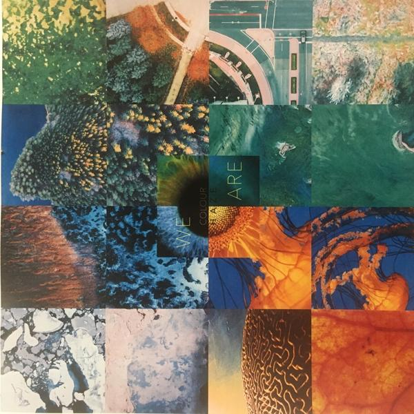 Eine Collage von Bildern mit Natur, Architektur und abstrakten Mustern in einem Rasterlayout.
