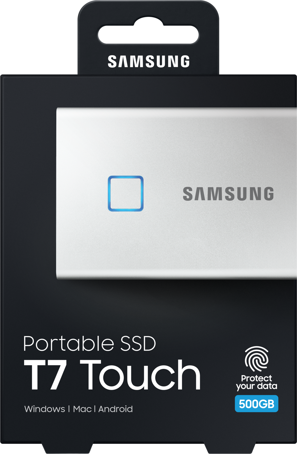 SAMSUNG Portable SSD T7 Touch - Festplatte (SSD, 500 GB, Silber)