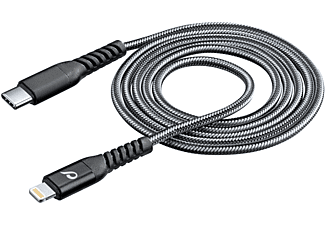 CELLULARLINE Tetra Force 200cm Usb-C Lightning Data ve Şarj Kablosu Siyah