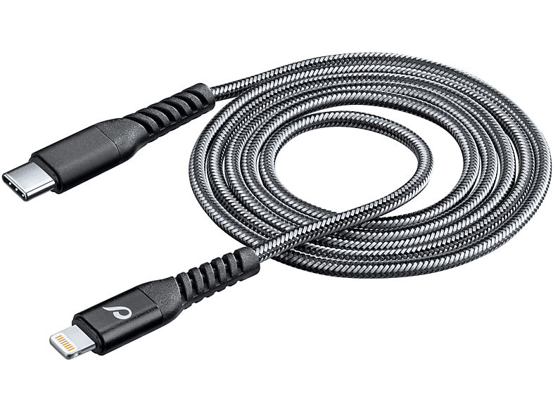 CELLULARLINE Tetra Force 200cm Usb-C Lightning Data ve Şarj Kablosu Siyah