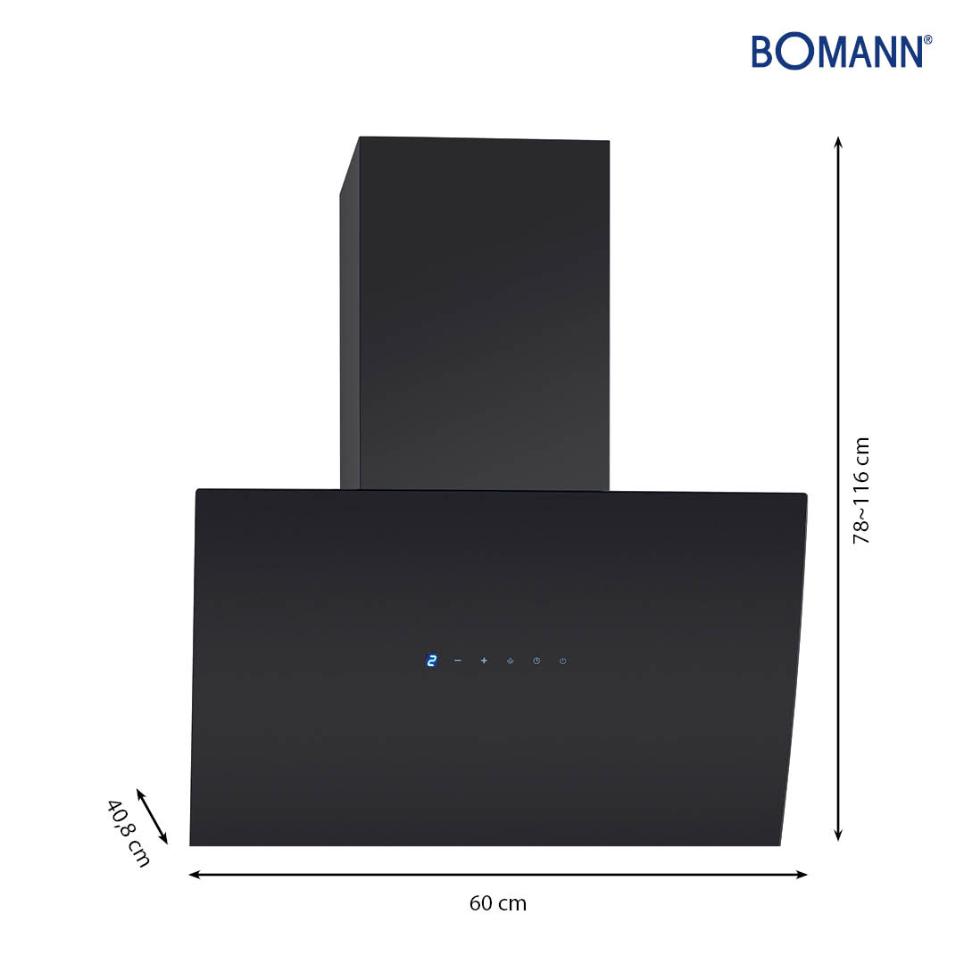 BOMANN DU 7605 G, Dunstabzugshaube (600 mm breit, 408 mm tief)
