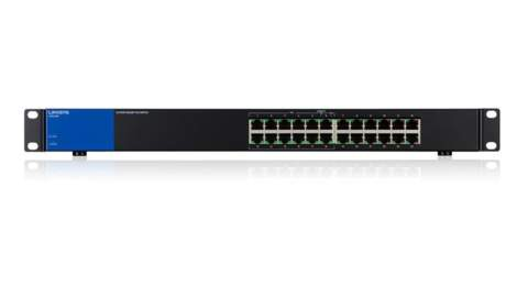 Switch - Lynksis LGS124P-EU, 24 Puertos, 1000 Mbps, Plug & Play, Negro
