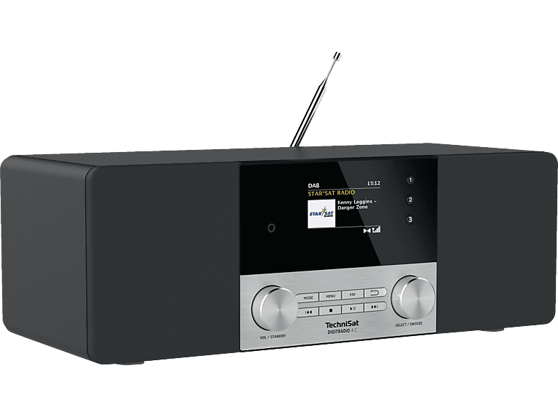 TECHNISAT DIGITRADIO 4 C DAB  Radio, DAB , Bluetooth, Schwarz/Silber DAB/DAB  Radios | MediaMarkt