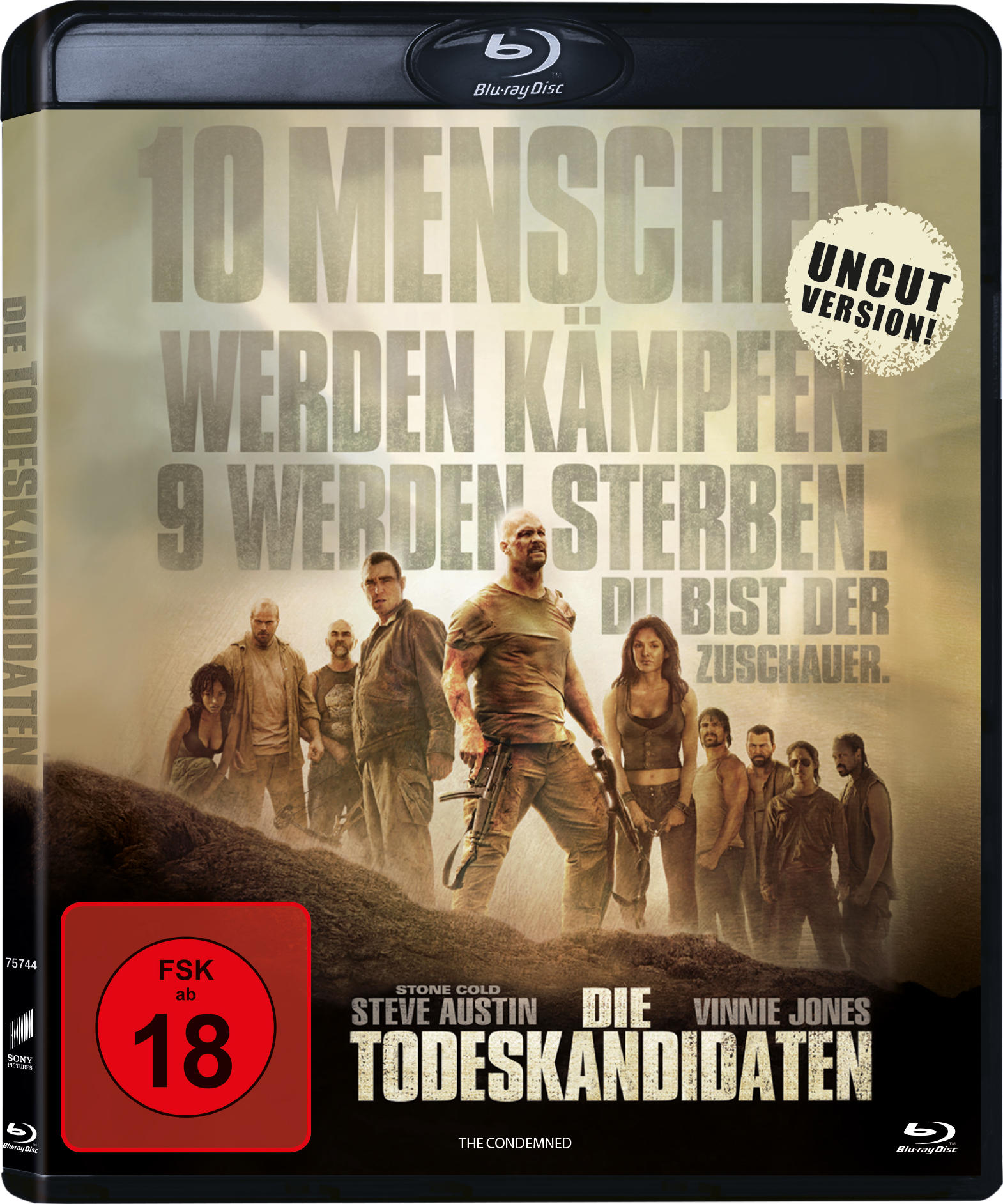 Ein DVD-Cover mit Schauspielern und Text. Das Cover ist in einer Plastikhülle.