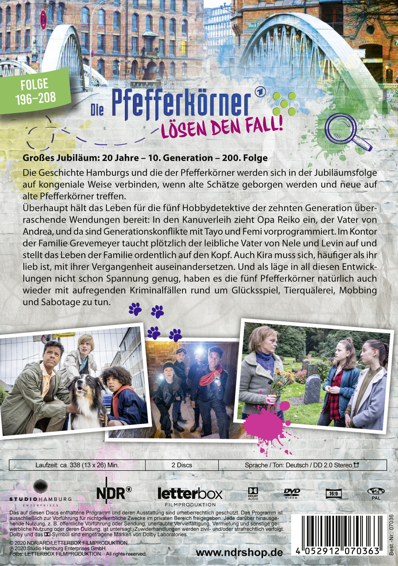 DVD-Hülle mit Bildern von Personen und Text auf Deutsch. Der Text enthält den Titel und die Episodennummern.